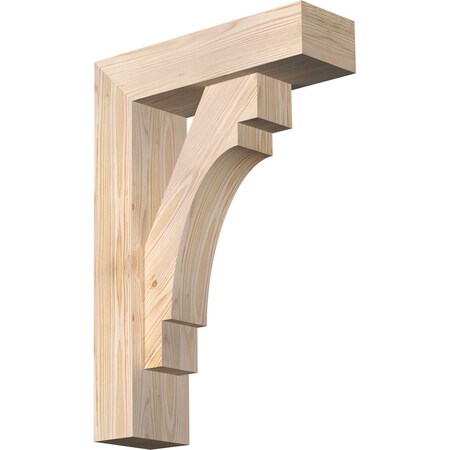 Ekena Millwork Merced Block Smooth Bracket w/ Offset Brace, Douglas Fir, 5 1/2"W x 18"D x 26"H BKT0604X18X26MRC05SDF